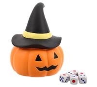 Coppa per Dadi Zucca Halloween con Cappello da Strega Arancia | Gioco da Tavolo per Feste, Abs e Vinile, Superficie Liscia, Uso Versatile per Gruppi e Party Favor