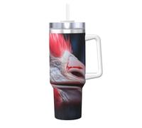 Coppa per ghiaccio con motivo fenicottero close-up - Tazza sottovuoto a doppio strato in acciaio inox da 1,18 l, a prova di perdite e portatile