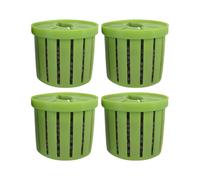 Coppa per piante per acquario, 4 x 3,4 x 3,5 cm, supporto a, vaso trasparente per piante acquatiche, decorazione affidabile per acquario, accessorio per l'allevamento di gamberetti, corallo