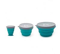 Coppa pieghevole in silicone con coperchio pieghevole da viaggio Contenitore espandibile per alimenti