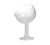 Coppa portaconfetti inclinata trasparente gambo lungo diametro 16 cm altezza 26 cm in plastica