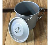 Coppa Ti grande capacit?? 750 ml con coperchio e manico pieghevole per campeggio