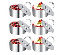 Coppapasta, Coppapasta Tondi, 6 Pezzi 8cm Acciaio Inossidabile Coppa Pasta Tondo, Anello per Torte Adatto per Pasticceria Glassa Biscotti Panini Torte Mousse
