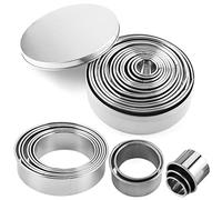 Coppapasta Rotondo 12 PCS,Coppapasta Tondi Acciaio Inox,Tagliapasta Aperta Tondo Stampi per Biscotti Formine Dolci Formine Rotonde con Una Scatola