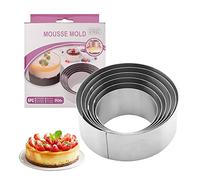 Coppapasta Rotondo 6 pcs Coppapasta Tondi Acciaio Inox Tagliapasta Aperta Tondo Stampi,Per Pasticceria Bomboloni Set Taglia Biscotti Dolci e Torte(6 Misure)