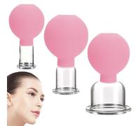 Coppatura del viso set per viso, 3 pcs di aspirazione per il viso a 3 dimensioni, occhio riutilizzabile & set di coppettazione del viso, terapia di tazza anti -cellulite in plastica per massaggio, st