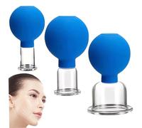 Coppatura del viso set per viso, 3 pezzi di aspirazione del viso a 3 dimensioni, occhio riutilizzabile ＆ set di coppettazione del viso, terapia di tazza di plastica anti -cellulite impostato per la c