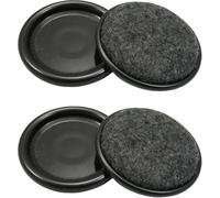 Coppe antiscivolo per ruote da 75 mm, per proteggere i pavimenti da graffi e danni, colore nero, con feltrini, utilizzabili su sedie, tavoli, pianoforti e molto altro ancora, 16 tazze per piedini per