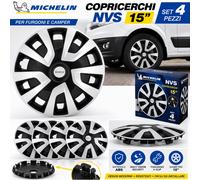 Coppe Copri cerchi 15" Furgoni Camper Michelin Set 4 NVS Riflettenti ABS