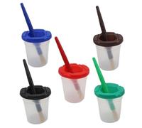 Coppe per bambini - 8,7 x 5,7 cm Reusable Airtight Lids No Spill Holder with Brush, Painting Containers Art Supplies for Classroom Home School Arts Crafts Learning Activities