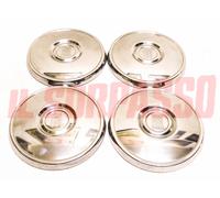 COPPE RUOTA BORCHIE CERCHI FIAT 127 - 128 BERLINA 1 SERIE ORIGINALI CROMATE