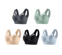 Coppe Seno Pannello Adesivo Adesivo Adesivo per Abbigliamento Reggiseno Adesivo Yoga Crop Vest Reggiseni Anti-cedimento per la Schiena Reggiseni Materni Grigio Reggiseno Donna Senza Spalline (GY6, L)