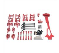 Coppe Sterzo RC Per WLtoys 124017 124016 124018 124019 1/12 Metallo Per Braccio Oscillante Coppa Gruppo Sterzo Set Da 10 Pezzi Ricambi E Accessori Per Auto RC Sostituzione Uso(Red)