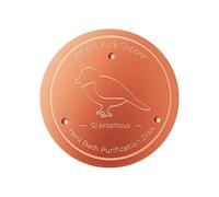 Copper Bird Bath, Copper Cleaning Disk, 3.94in Triple Point Support Design, All Season Water Purifier, Birdbath Bowl Accessory for Backyard, Feeding Stations, Garden, Patio