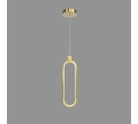 Copper Chandelier LED Light Fixture Acrylic Drop Ceiling Lamp, Boutique Decorat Ring Pendant Lamps, Indoor Suspens Lighting Fixtures for Dining Room Kitchen Island