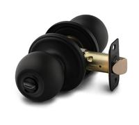 Copper Creek BK2020BC-3 - Set di 3 pomelli per porta con funzione passaggio, finitura nera