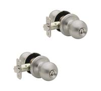 Copper Creek BK2040SS-3 Ball Door Knob Keyed Entry Function 3 Pack