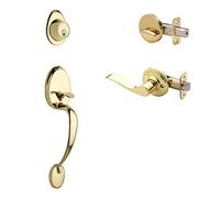 Copper Creek CZ2610 x wlr-pb Mid Century Modern set maniglia anteriore con leva destra Colonial Waver lie Trim, in ottone lucido