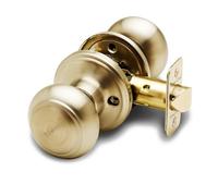 Copper Creek Pomelli per porte in ottone lucido, pomelli rotondi coloniali, confezione da 1, maniglia per passaggio interno, perfetta per il miglioramento della casa, si adatta a tutte le porte
