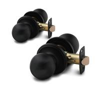 Copper Creek Pomello per porta interna del passaggio coloniale, certificato ANSI di grado 3, maniglia moderna resistente, facile da installare e reversibile per camera da letto, bagno e armadi, nero