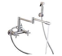 Copper cromato pieghevole nella parete rubinetto cucina universale girevole swivel caldo e freddo verdure lavandino for vasca(B)
