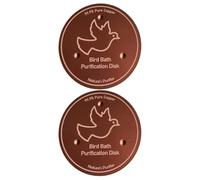 Copper Disc for Bird Bath 2 Pieces, Bird Copper Disk 2 Pieces, Plate for Bath, Purifier Disc with Triple-Point Support for all-Season Garden Backyard Fountain Hummingbird