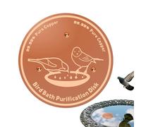 Copper Disk For Bird Bath, Reinforced Safe Triple Point Support Universal Fit, Bird Bath Purification Disk, For Park Patio Courtyard Terrace Lawn, Standard Birdbath Bowls Fountains 3.94x3.54 Inches
