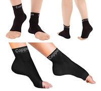 Copper, Fasce di Compressione agli Ioni di Rame per Guarigione Piedi / Calze di Sostegno Fascite Plantare, #1 GARANTITO Più Alto Contenuto di Rame! Per Dare Sollievo a Speroni Calcaneari, Dolore Arco Plantare, Gonfiore ai Piedi & Lesioni alle Caviglie (1 PAIO - Medio)