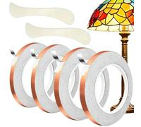 Copper Foil Tape 7/32 Inch, Black Liner, 4 Rolls For Stained Glass