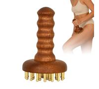 Copper Head Massage Comb - 15x8.5cm Scalp Scraper, Wood Copper Gua Sha Tool, 29-Teeth Body Massager with Ergonomic Handle | Shoulder Neck Lower Back Waist Leg Scraping Brush for Women Men Home Travel
