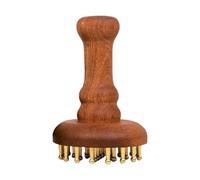 Copper Head Massager, 24-Tooth Relaxation Brush, Wooden Handle Scalp Comb | Hair And Scalp Massage Tool, Stress Relief Accessory For Women Men Home Bathroom Spa Break Travel Personal Care