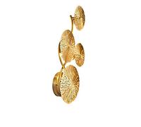 Copper Lustre Gold Lotus Leaf Wall Lamp Vintage Retro Bedside Living Room Art Decor Home Lighting Wall Sconces G4 Bulb (Color : Warm Light Size : 8 Head) (White Light 4 HEAD)