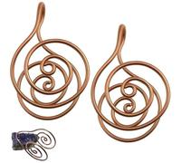 Copper Palm Ring Reiki Spiral Hand Rings for Meditation & Energy, Adjustable Spiral Copper Ring for Women and Men, Energy Balance Cuff, Meditation Gift (2PCS)