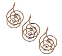 Copper Palm Ring Reiki Spiral Hand Rings Handmade Copper Energy Spiral Hand Rings with Crystal Gem for Meditation for Women & Men (3pcs)