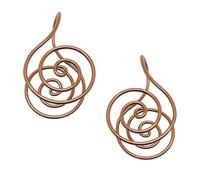 Copper Palm Ring Reiki Spiral Hand Rings Handmade Copper Energy Spiral Hand Rings with Crystal Gem for Meditation for Women & Men (2pcs)