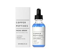 Copper Peptide Face Serum with Hydrolyzed Collagen & Hyaluronic Acid | Anti-Aging Firming Moisturizer for Dull Skin, Smooth Wrinkles and Restore Skin Elasticity