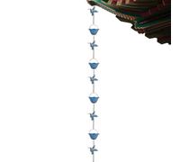 Copper Rain Chains, Ornamental Downspout Extension, Seven Cups Hummingbird Design, Unique Water Flow Feature, Decorative Gutter Substitute, Lawn & Garden, Metal Bell for Eave Backyard Outdoor Park