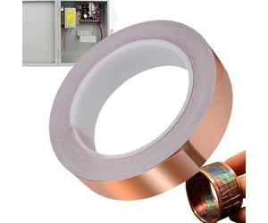 Copper Shielding Tape - Single-Sided Conductive Solder Tape, Copper Foil Tape for Stained Glass, Stained Glass Foil Tape for Paper Circuits, Electrical Repairs, Grounding, Arts and Crafts, Home