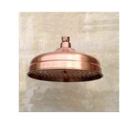 Copper Shower Head, 20cm (8 Inch) Diameter, High Pressure Fixed Shower Head with Adjustable Angle Shower Head Rain Shower Head - Gold