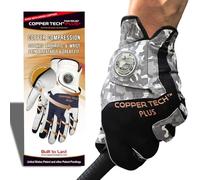 Copper Tech - Guanti da golf da uomo con marcatore per palline, con bandiera USA e mimetica, per patrioti americani, perfetti per il golf estivo, 100% pelle cabretta AAA (mimetico, S, indossati a