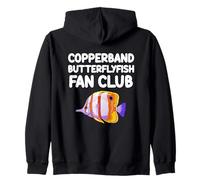 Copperband Butterflyfish Tropical Fan Club, barriera corallina con Becco Felpa con Cappuccio