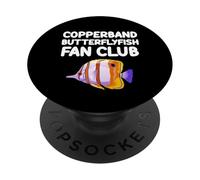 Copperband Butterflyfish Tropical Fan Club, barriera corallina con becco PopSockets PopGrip Adesivo
