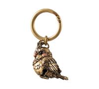COPPERTIST.WU Portachiavi con campanelle e campanelle di calopsitta, accessori per uccelli, regalo per uomini e donne, ottone e rame