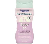 Coppertone Pure & Simple bambino SPF 50 crema solare, Lacrima libero, resistente all'acqua, 1 Pediatra consigliato di marca, Plus 100% vegetali naturali, 6 Ounce