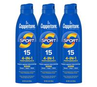 Coppertone Sport Sonnenschutzspray, Breitspektrum, LSF 15, wasserfest, Sonnenschutzspray, 160 ml, 3er-Pack