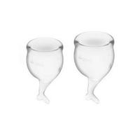 Coppetta mestruale donna in silicone assorbente interno vaginale set 2pz morbido