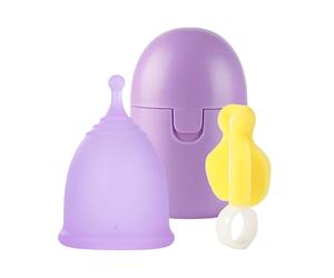 Coppetta Mestruale in Silicone Medico kit Ciclo Mestruazioni con Sterilizzatore Contenitore Morbida Soft Impermeabile Facile da Usare e Pulire Confortevole Riutilizzabile Sterilizzabile