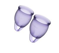 Coppetta mestruale Satisfyer Feel Confident 15 ml e 20 ml Silicone Viola 2 pezzi
