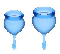 Coppetta Mestruale Satisfyer Feel Good - Set 2 Pezzi, Blu Scuro
