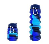 Coppetta pieghevole Coppetta in silicone Bollitore for ciclismo sportivo creativo portatile da esterno con tazza d'acqua pieghevole in silicone(Blue)